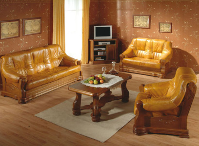 Wohnzimmer Ledercouch Sofagarnitur Set 3+1 Sitzer Sofa Couch Sitz